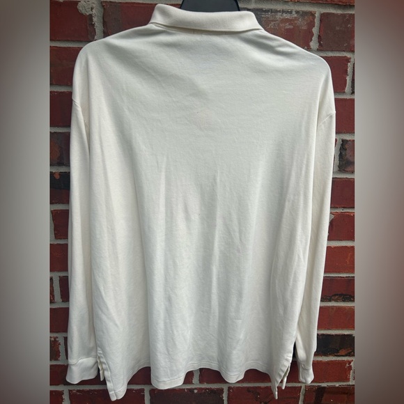 Polo by Ralph Lauren Chocolate Polo Long Sleeve Off-White XL Pullover Shirt - Picture 4 of 5